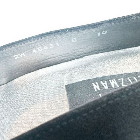 Stuart Weitzman Vintage Black Satin Fabric Almond Toe Heels Women’s Size 10 B - Picture 6 of 9